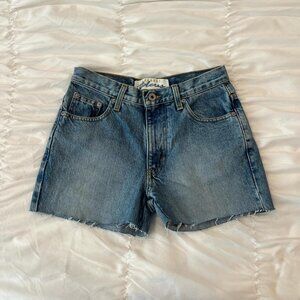 Vintage Express Reworked Bleus Cutoff Denim Jean Shorts - Size 1/2 R